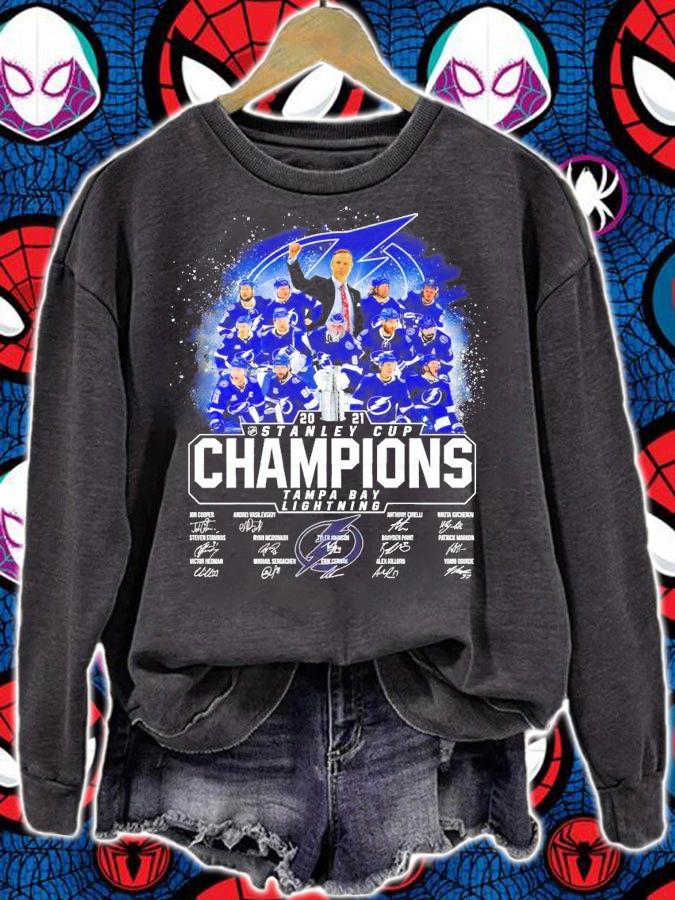 2021 Stanley Cup Champions Tampa Bay Lighting signatures shirt