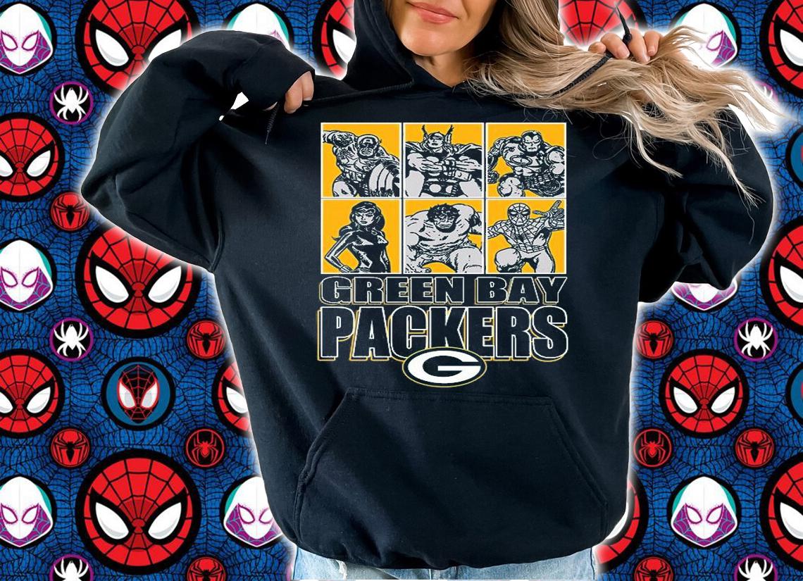 Green Bay Packers Disney Marvel Avengers Line-Up shirt hoodie