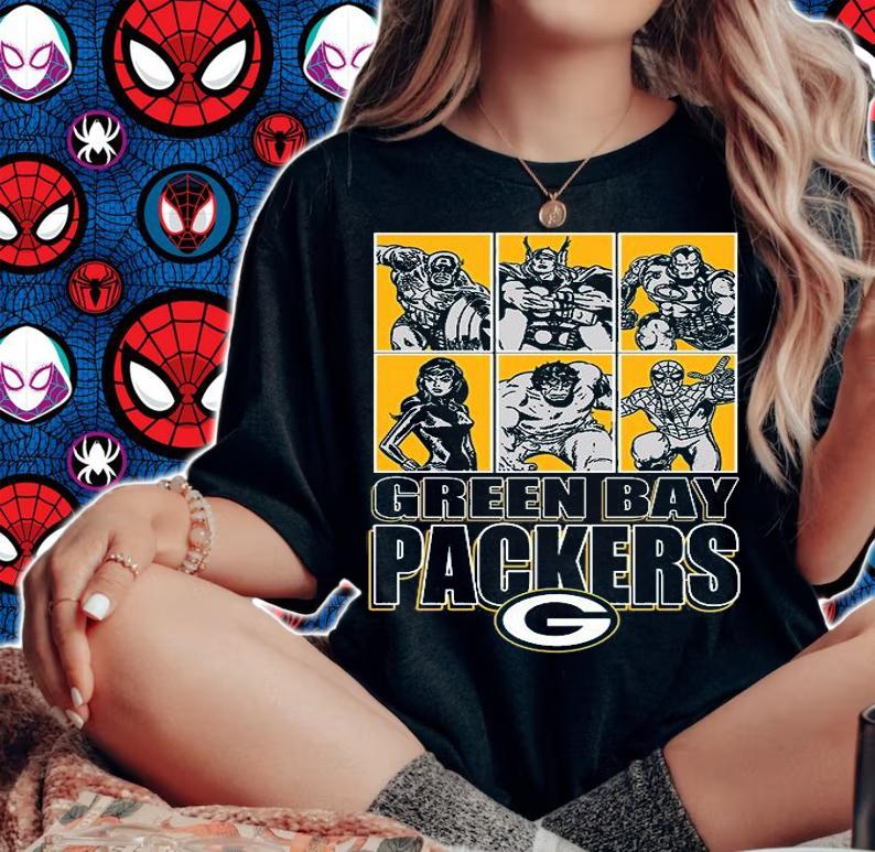 Green Bay Packers Disney Marvel Avengers Line-Up shirt woman shirt