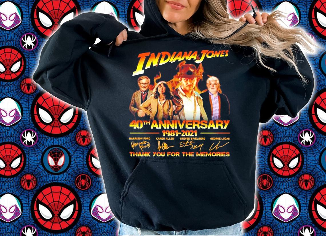 Indiana Jones 40th anniversary 1981-2021 signature shirt hoodie