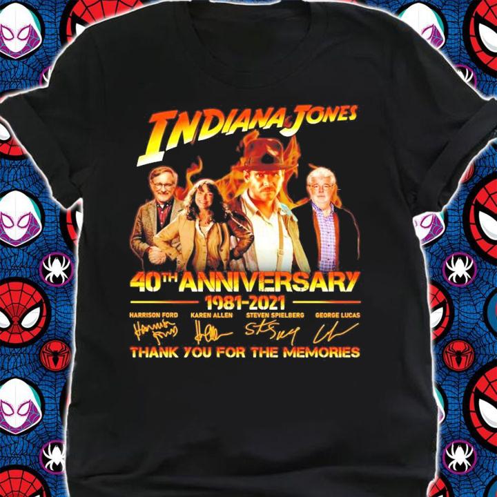 Indiana Jones 40th anniversary 1981-2021 signature shirt shirt