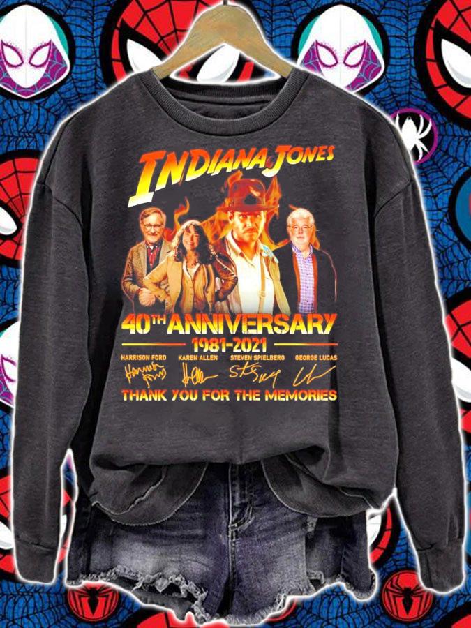 Indiana Jones 40th anniversary 1981-2021 signature shirt sweatshirt