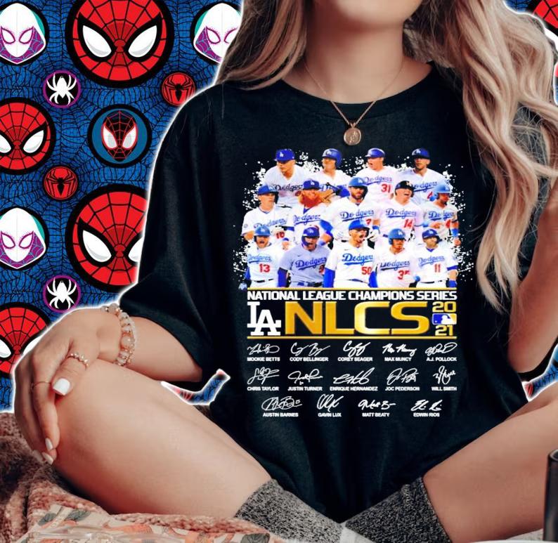 National League Central Series LA NLCS 2021 signatures shirt woman shirt