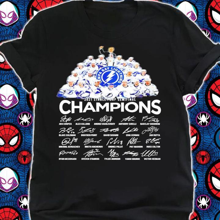 Tampa Bay Lightning 202 Stanley Cup Final Champions signatures all team shirt shirt