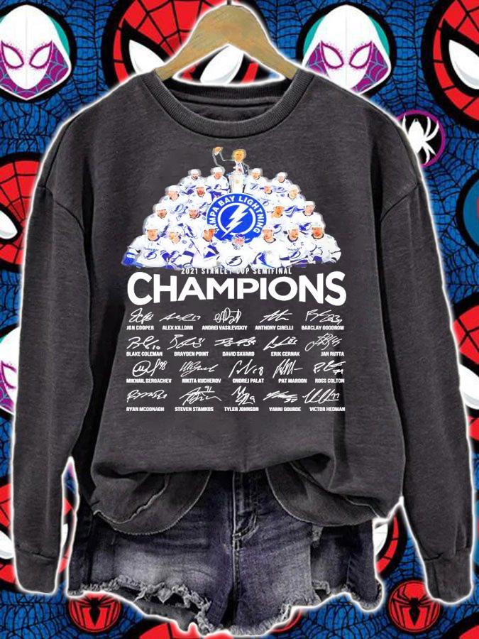 Tampa Bay Lightning 202 Stanley Cup Final Champions signatures all team shirt sweatshirt