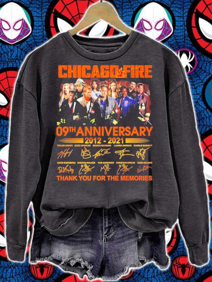 Chicago Fire 09th anniversary 2012-2021 signatures shirt sweatshirt