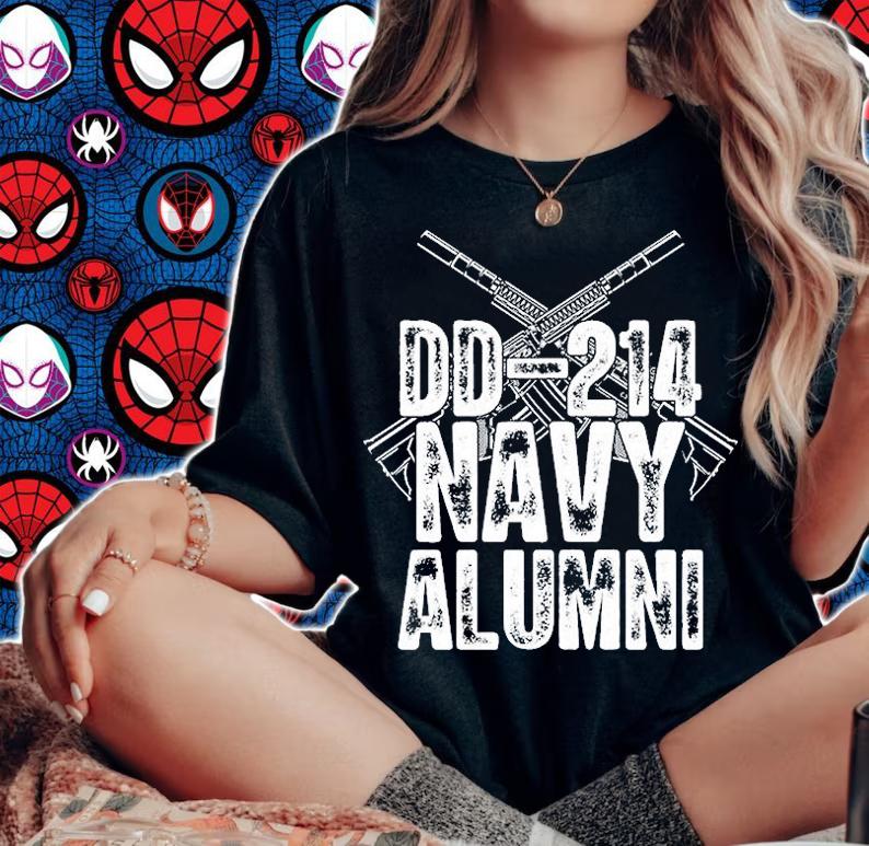 DD 214 Navy Alumni Veterans Day T-Shirt woman shirt