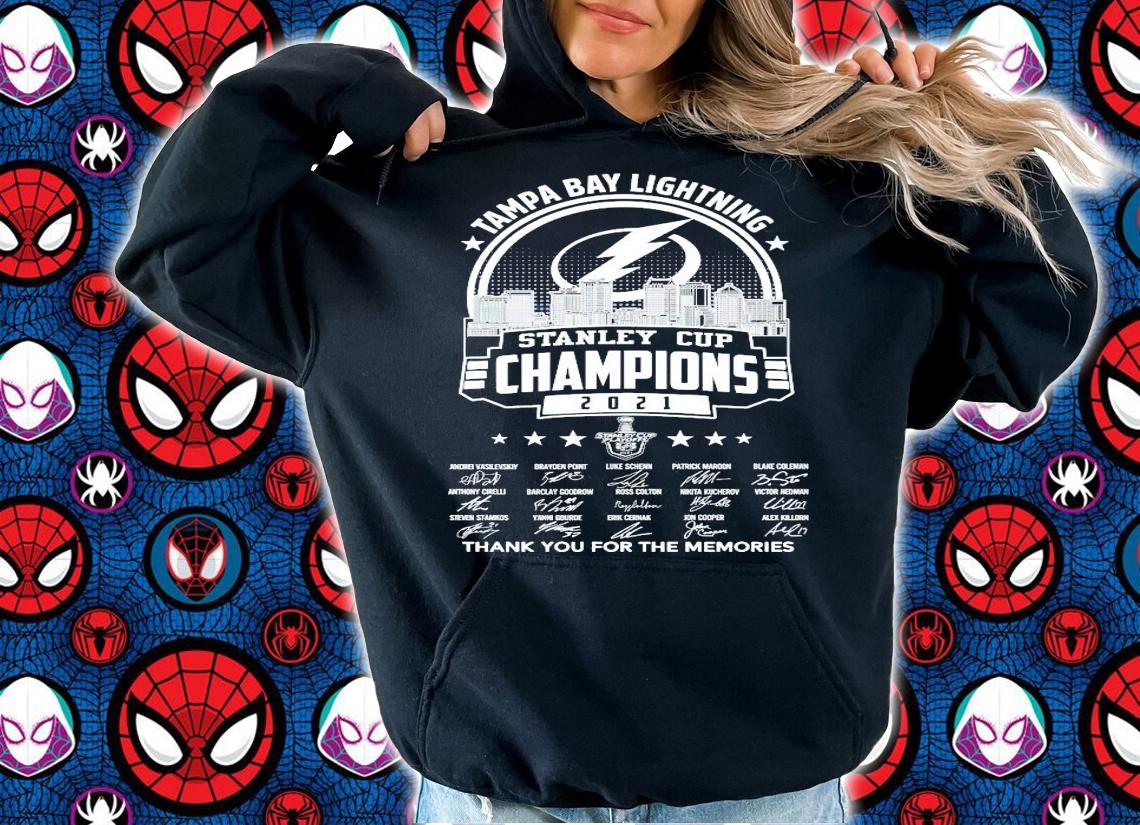 Official Tampa Bay Lightning Stanley Cup Champions 2021 signature shirt hoodie