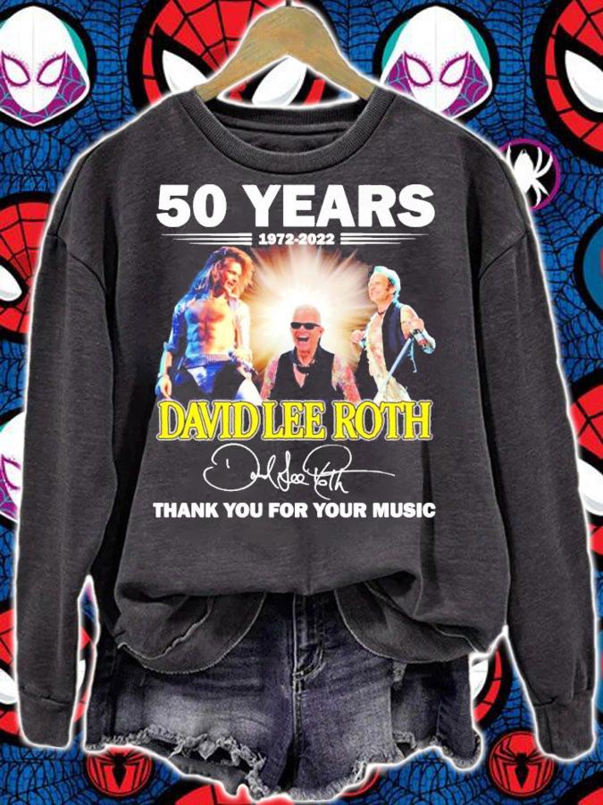 50 years 1972-2022 David Lee Roth signature shirt sweatshirt