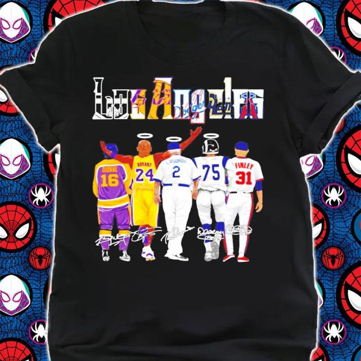 Los Angeles Dionne Bryant Lasorda Deacon Jones Finley signature shirt