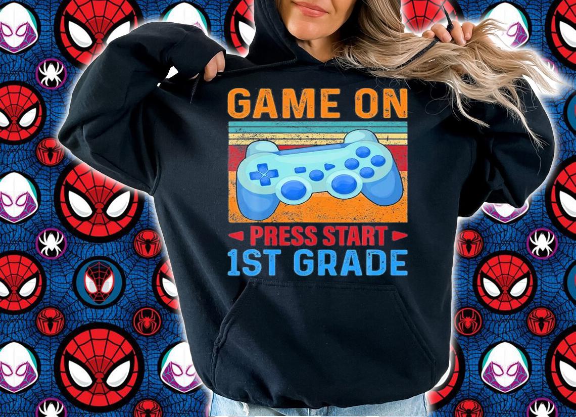 Vintage Video Game First Grade Kids Back To School T-shirt hoodie
