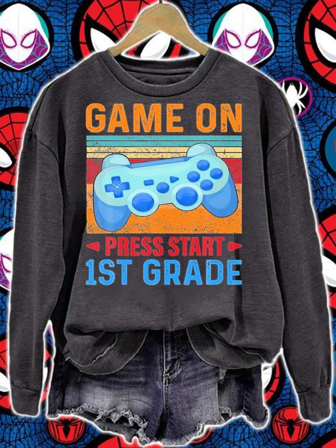 Vintage Video Game First Grade Kids Back To School T-shirt sweatshirt