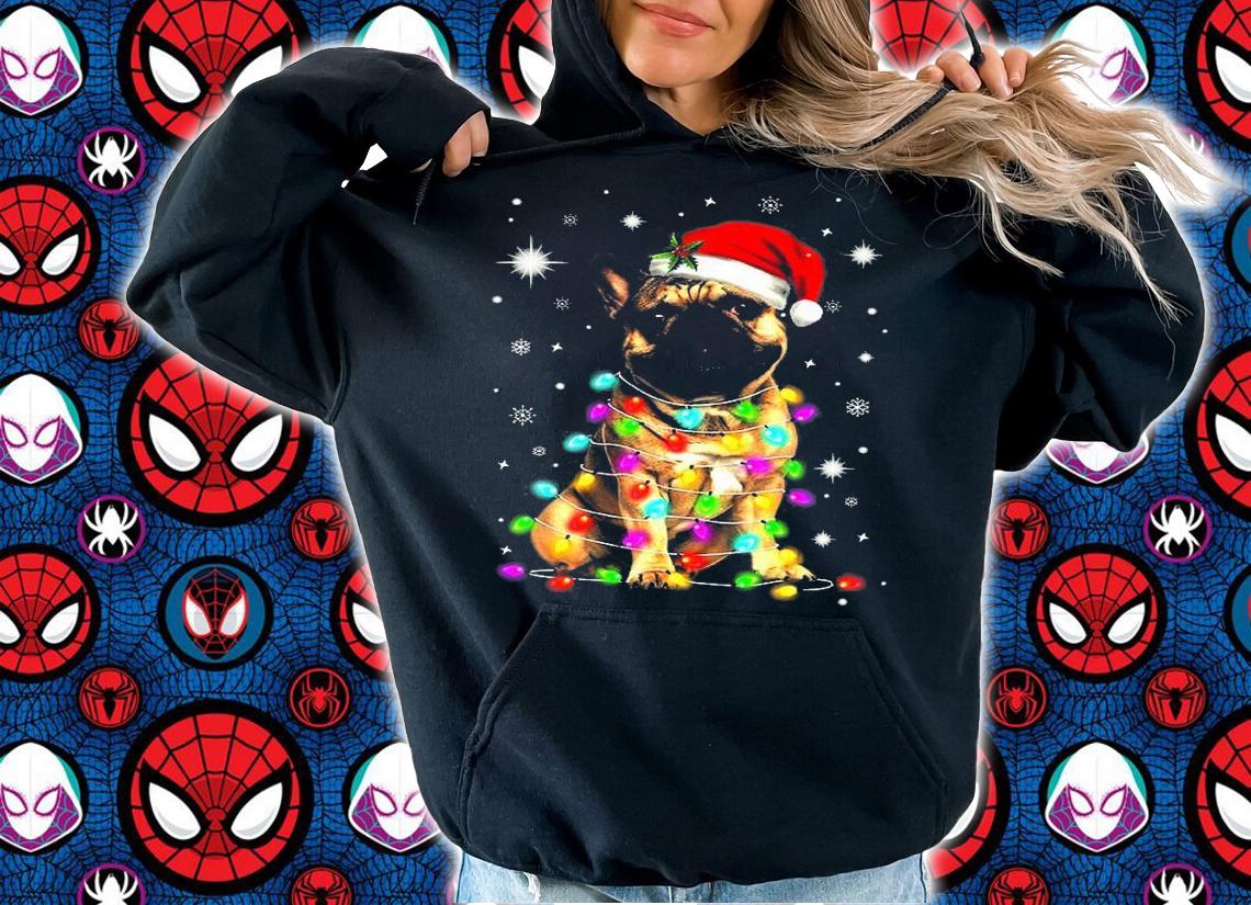 French Bulldog Hat Christmas Lights T-Shirt