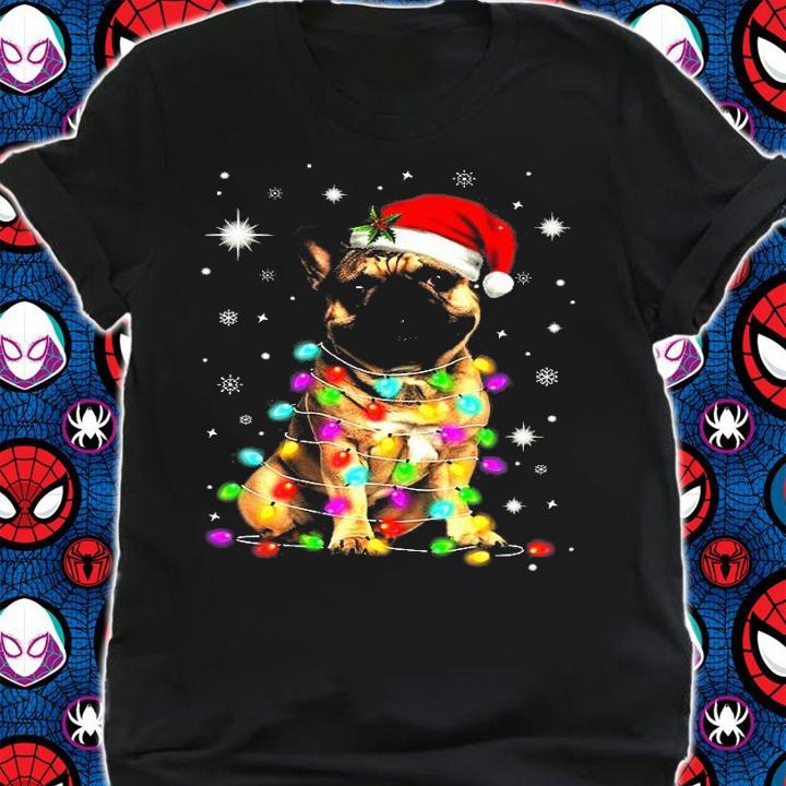 French Bulldog Hat Christmas Lights T-Shirt