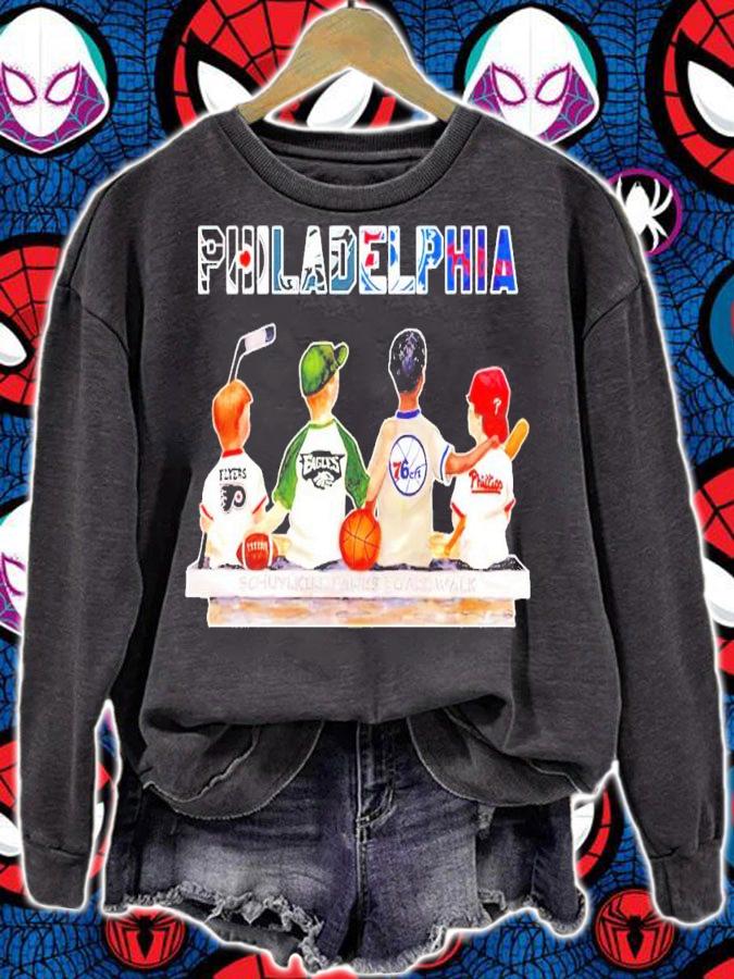 Kids watch Philadelphia Flyers Eagles 76ers Phillies t-shirt