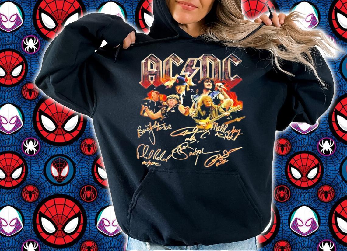 Men's ACDC 47th anniversary 1973-2020 signature t-shirt hoodie