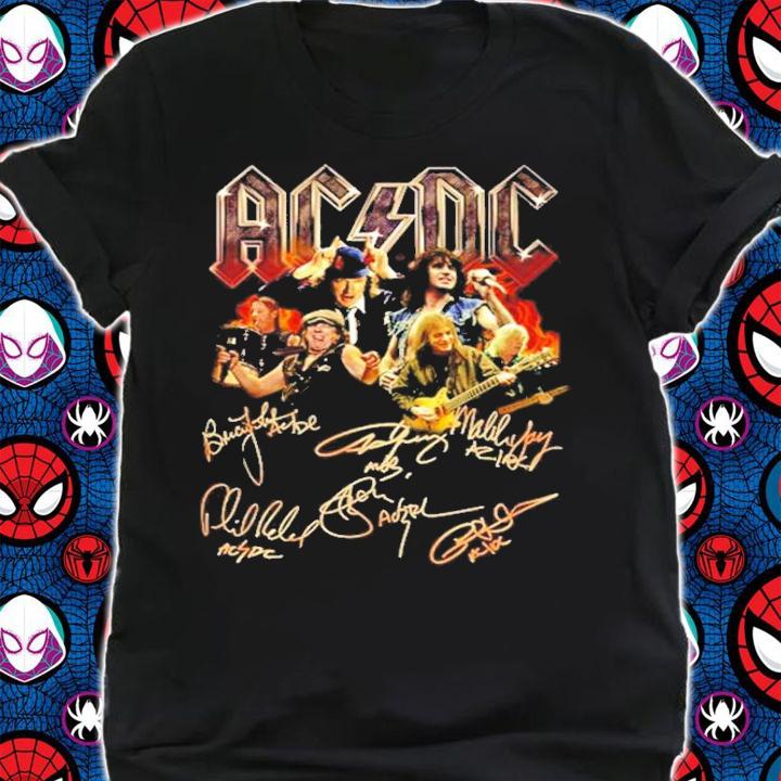 Men's ACDC 47th anniversary 1973-2020 signature t-shirt shirt