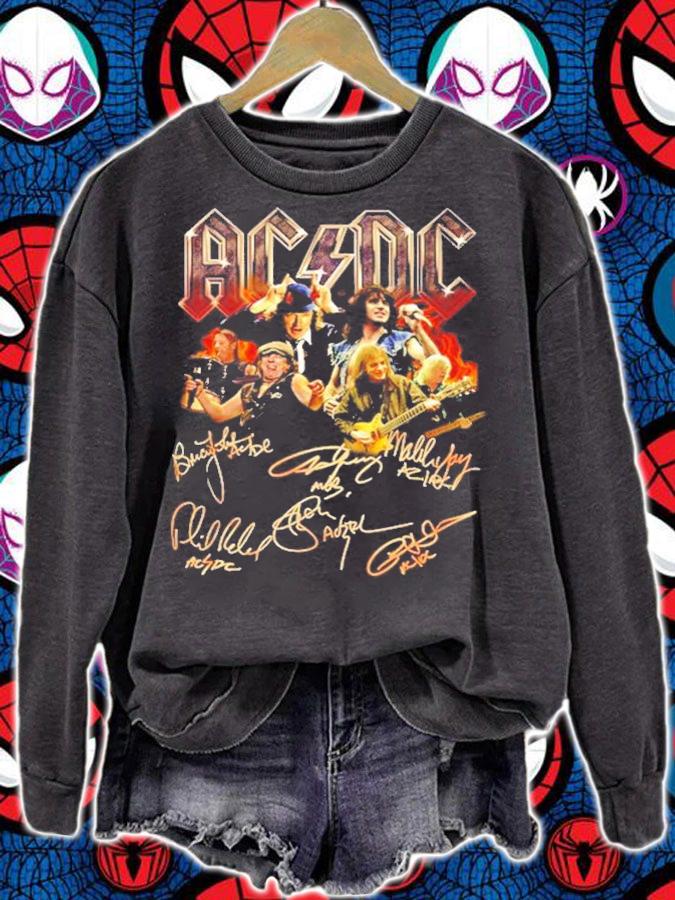 Men's ACDC 47th anniversary 1973-2020 signature t-shirt sweatshirt