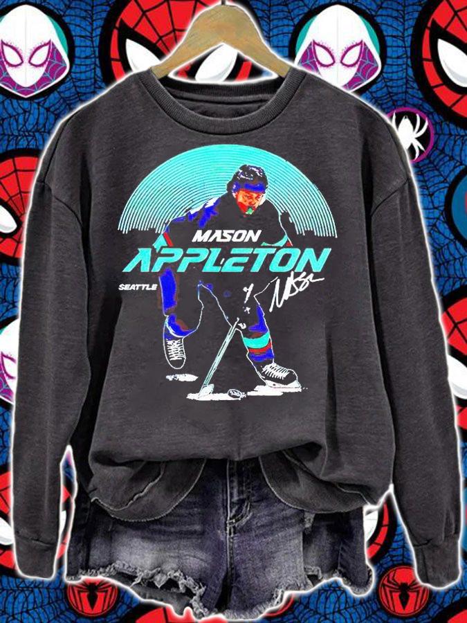 Seattle Hockey Mason Appleton Skyline signature T-shirt