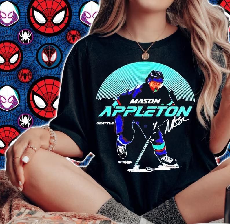 Seattle Hockey Mason Appleton Skyline signature T-shirt