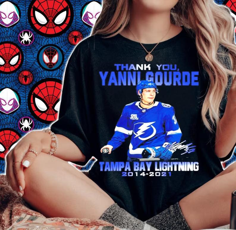 Thank you Yanni Gourde Tampa Bay Lightning signature shirt