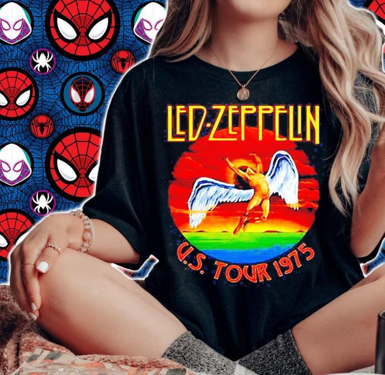 Vintage Led Zeppelin Us Tour 1975 T-shirt