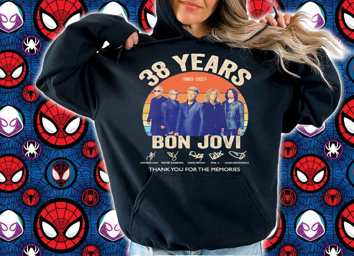 38 years 1983 2021 Bon Jovi thank you for the memories vintage shirt hoodie