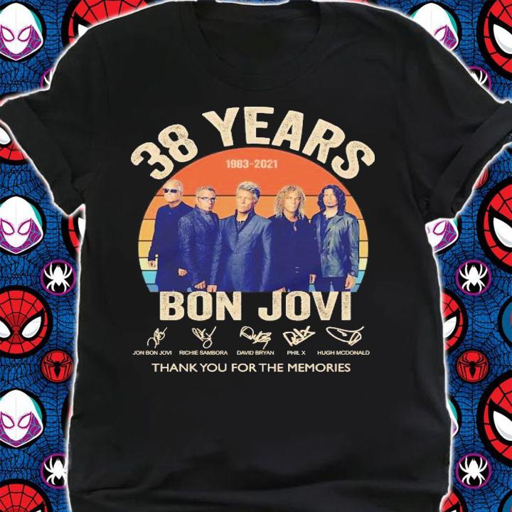 38 years 1983 2021 Bon Jovi thank you for the memories vintage shirt shirt