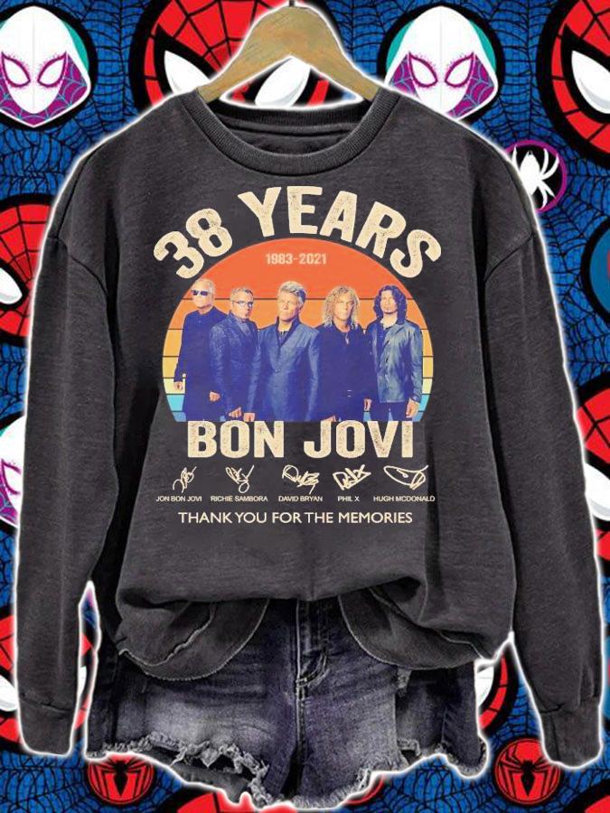 38 years 1983 2021 Bon Jovi thank you for the memories vintage shirt sweatshirt