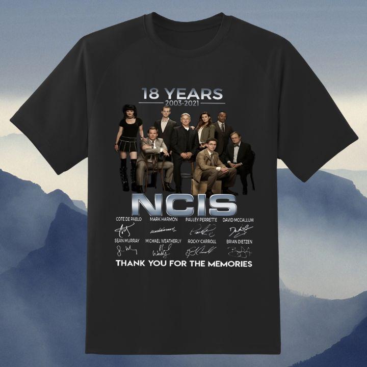 18 Years 2003-2021 Ncis Signatures Thank You For The Memories Shirt