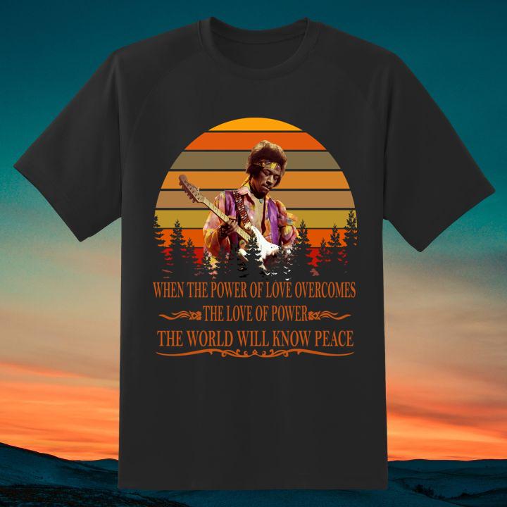 Jimi Hendrix When Power Of Love Overcomes Love Of Power Vintage Sunset Shirt