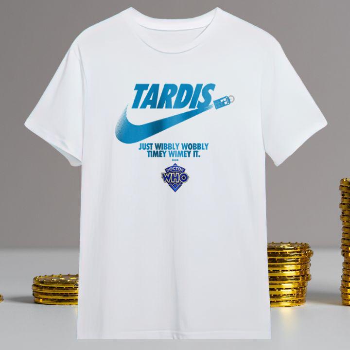 Nike Tardis Just Wibbly Wobbly Timey Wimey It Doctor Who Logo T-Shirt