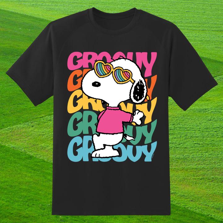 Snoopy Rainbow Groovy Stacked T-Shirt