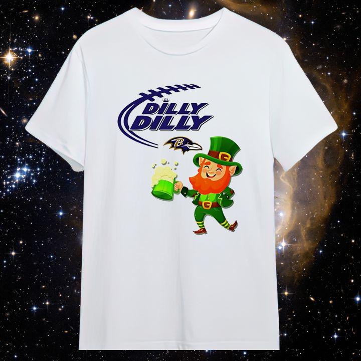 St. Patricks Day Baltimore Ravens Leprechaun Irish Dilly Dilly T-Shirt