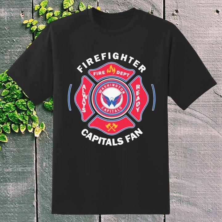 Fire Dept Washington Capitals Logo Hockey Firefighter T-Shirt