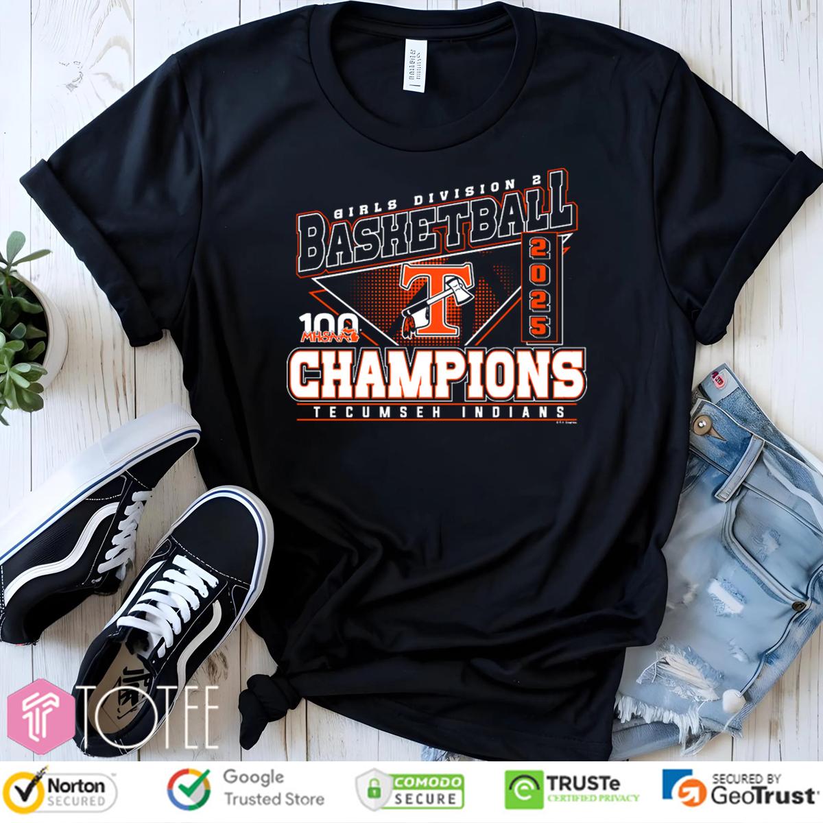 Tecumseh Indians 2025 Mhsaa Girls Basketball Division 2 Champions Shirt
