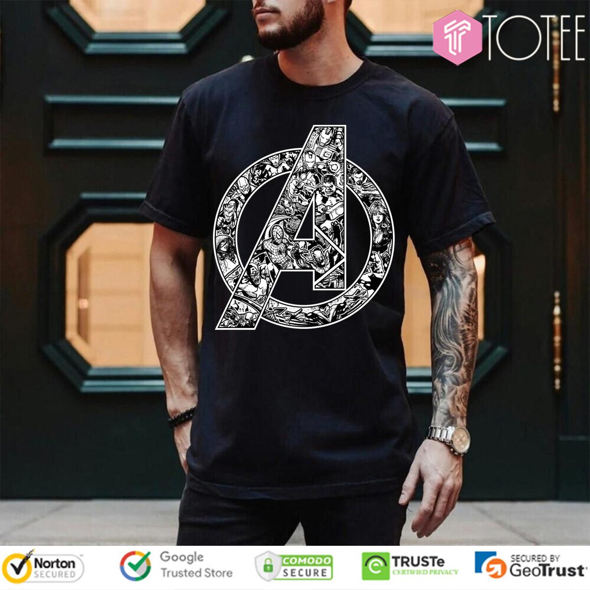 Marvel Comics Superheroes Inside The Avengers Logo T-Shirt