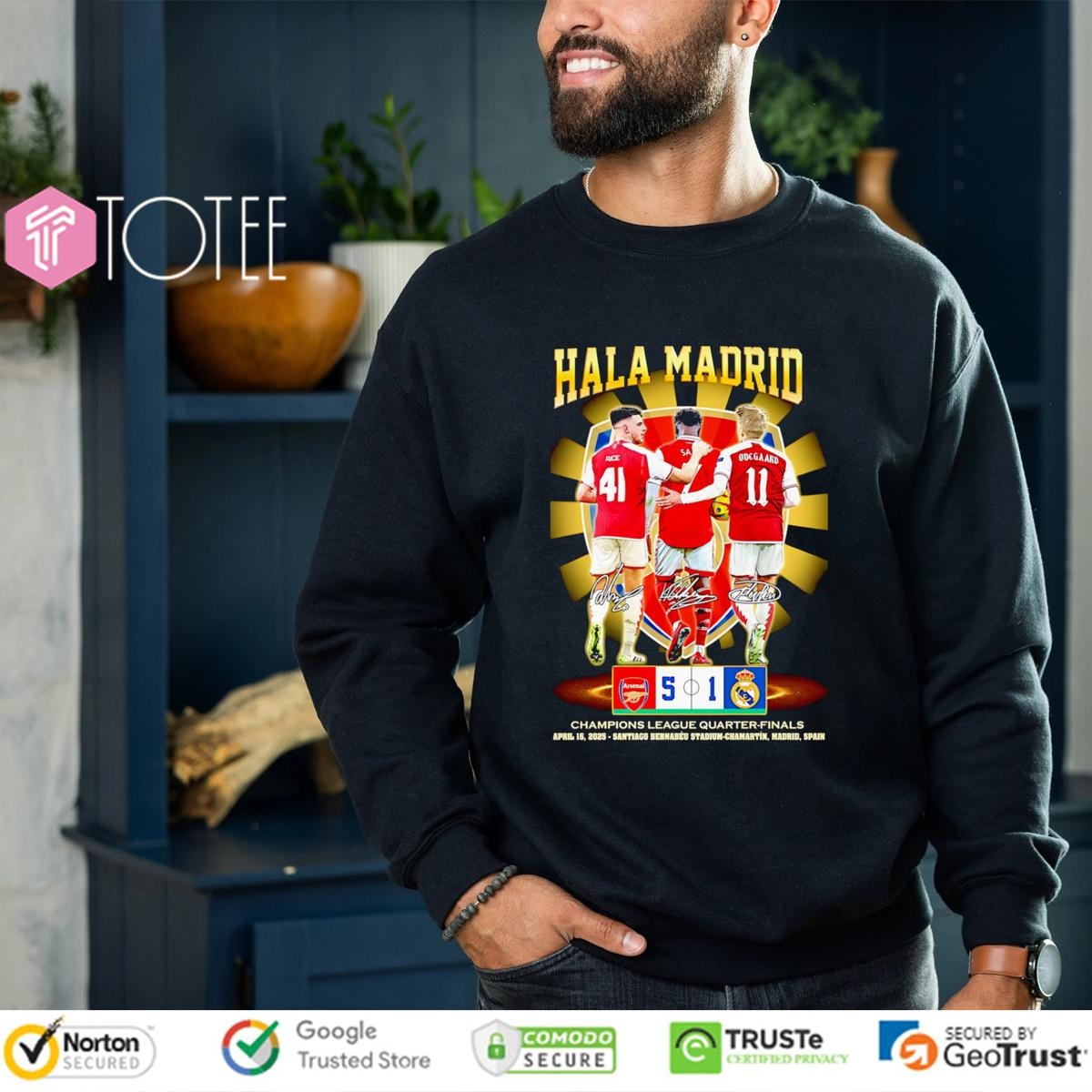 Arsenal F.C. Hala Madrid Champions League Quarter Finals Signatures sweatshirt