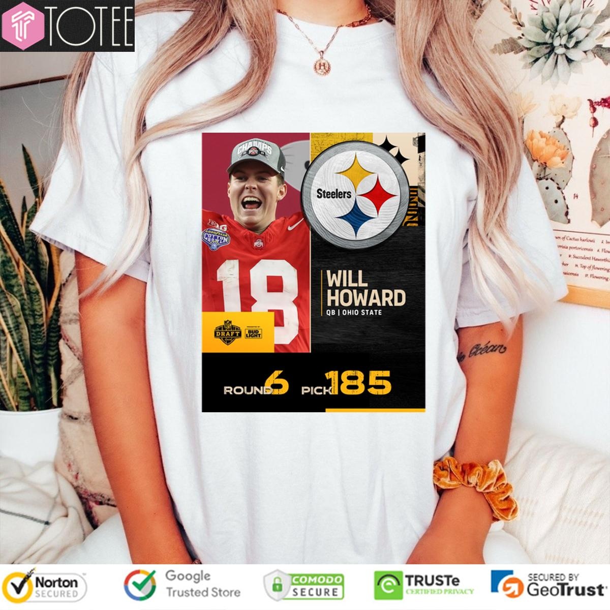 Will Howard Pittsburgh Steelers 2025 Nfl Draft Poster T-shirt